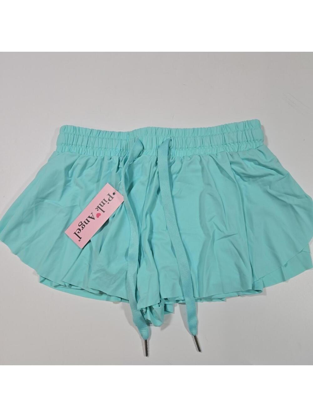 Pink Angel Women’s Aqua Ruffle Athletic Skort Shorts Size XS NWT Blue Gym